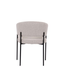 Minimalist Chair with Premium Linen-Look Fabric and Black Metal Frame