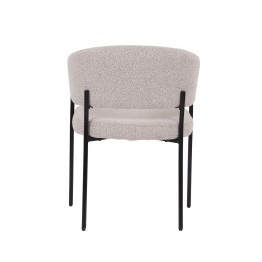 Minimalist Chair with Premium Linen-Look Fabric and Black Metal Frame