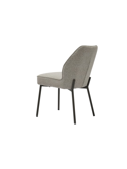 Modern Upholstered Chair with Premium Woven Fabric and Metal Legs