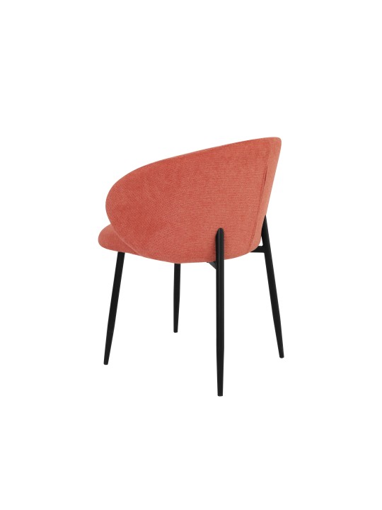 Modern Chair with Two-Tone Textured Fabric Upholstery