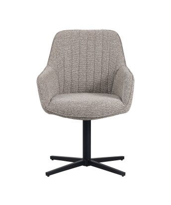 Modern 360° Swivel Armchair in Linen-Look Fabric with Spider Base