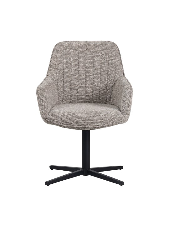 Modern 360° Swivel Armchair in Linen-Look Fabric with Spider Base