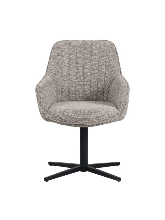 Modern 360° Swivel Armchair in Linen-Look Fabric with Spider Base