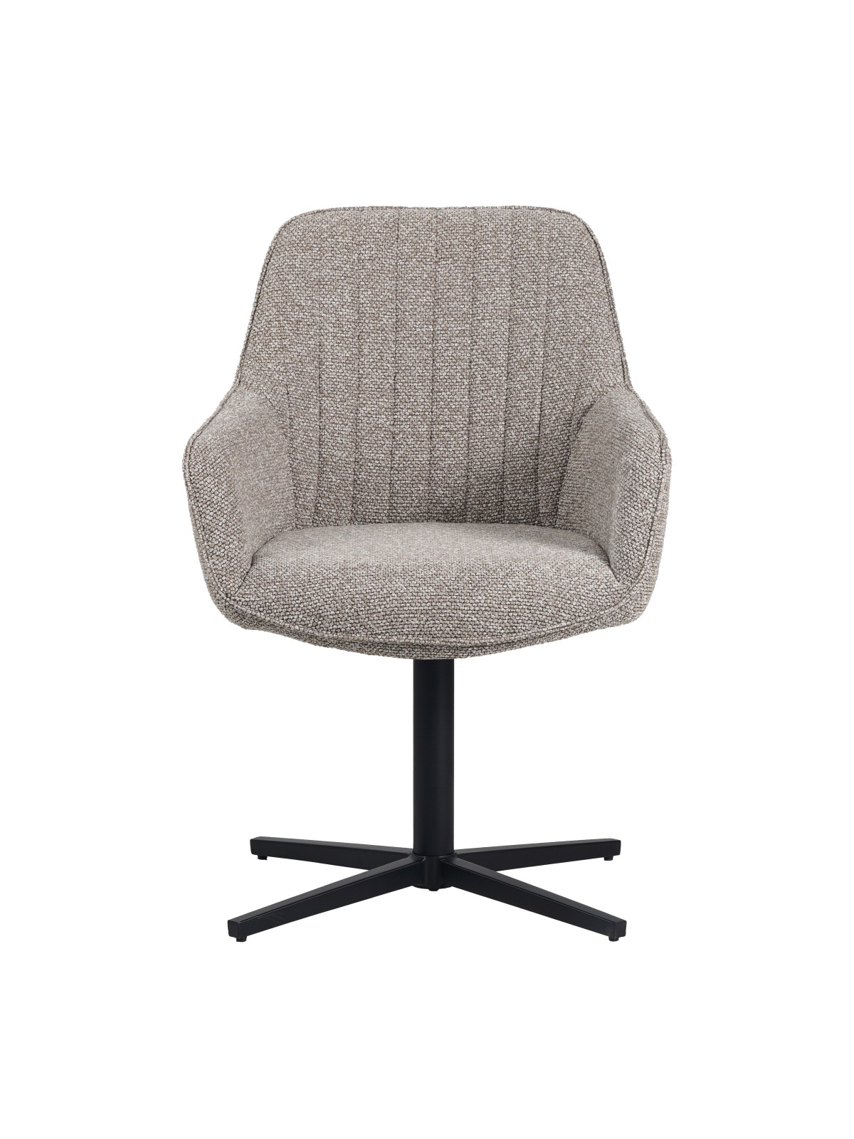 Modern 360° Swivel Armchair in Linen-Look Fabric with Spider Base
