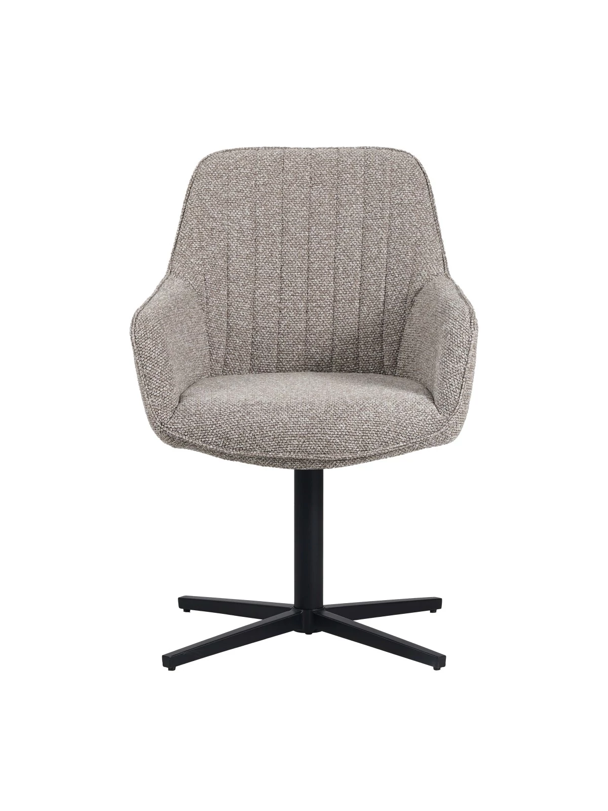 Modern 360° Swivel Armchair in Linen-Look Fabric with Spider Base
