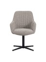 Modern 360° Swivel Armchair in Linen-Look Fabric with Spider Base