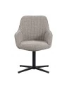 Modern 360° Swivel Armchair in Linen-Look Fabric with Spider Base