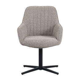 Fauteuil Pivotant Moderne à 360° en Tissu Aspect Lin avec Base Araignée