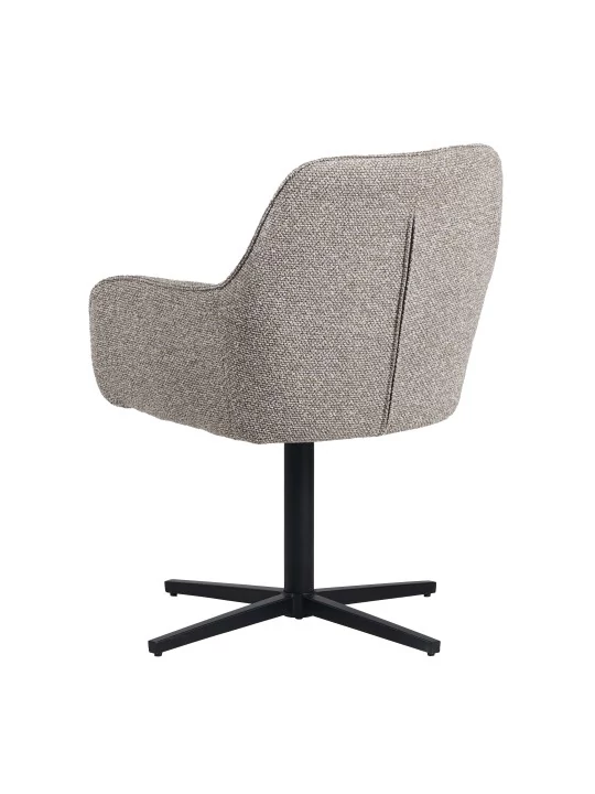 Modern 360° Swivel Armchair in Linen-Look Fabric with Spider Base