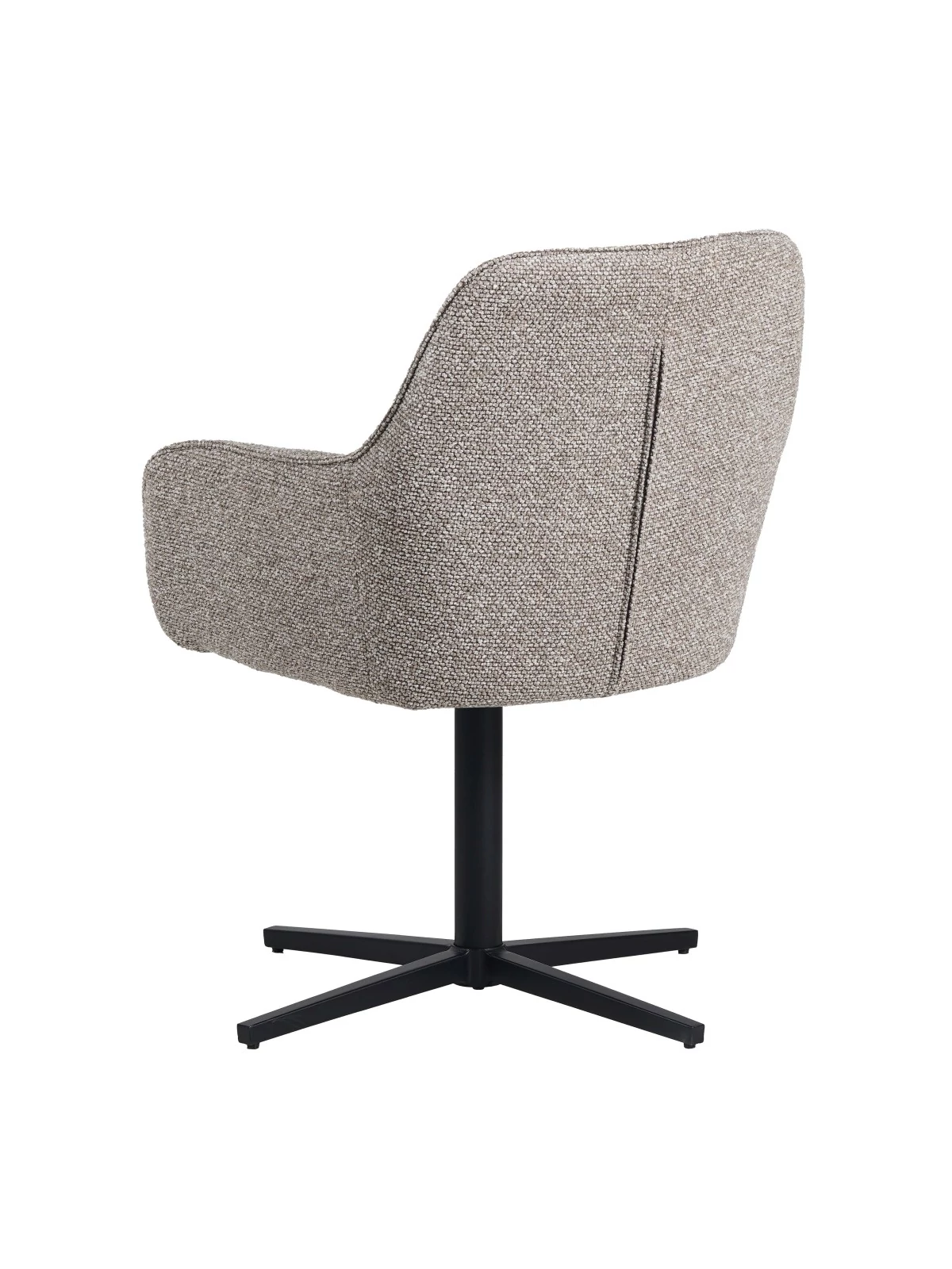 Modern 360° Swivel Armchair in Linen-Look Fabric with Spider Base