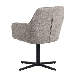 Fauteuil Pivotant Moderne à 360° en Tissu Aspect Lin avec Base Araignée