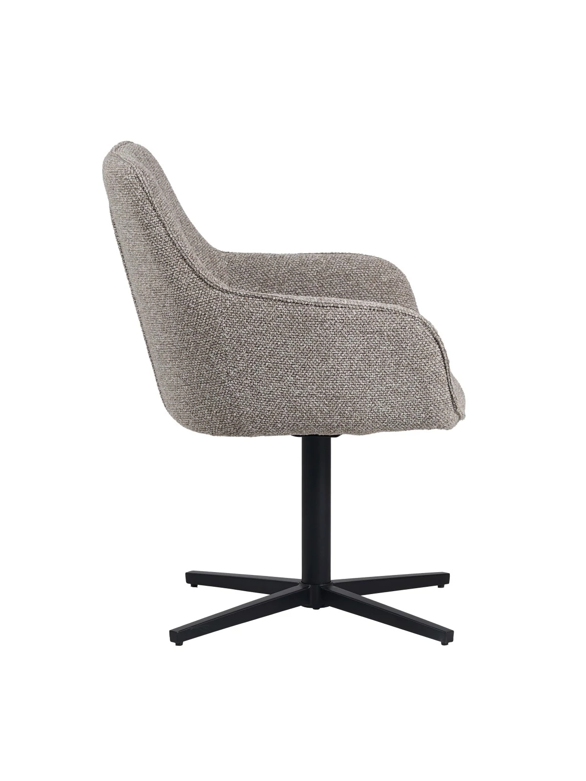 Modern 360° Swivel Armchair in Linen-Look Fabric with Spider Base