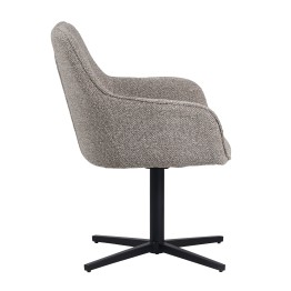 Fauteuil Pivotant Moderne à 360° en Tissu Aspect Lin avec Base Araignée