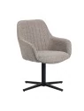 Modern 360° Swivel Armchair in Linen-Look Fabric with Spider Base
