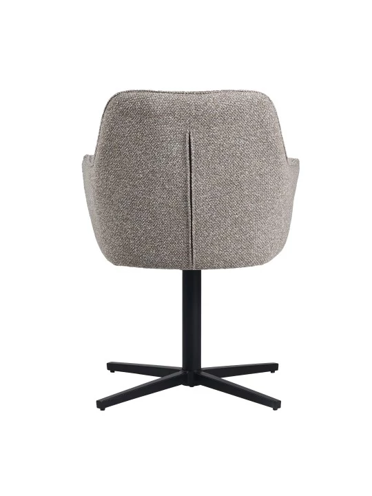 Modern 360° Swivel Armchair in Linen-Look Fabric with Spider Base