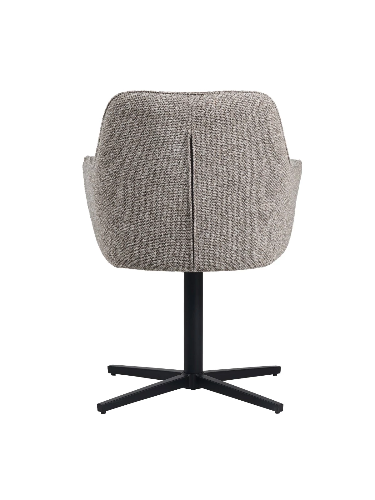 Modern 360° Swivel Armchair in Linen-Look Fabric with Spider Base
