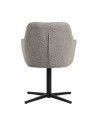 Modern 360° Swivel Armchair in Linen-Look Fabric with Spider Base