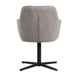 Fauteuil Pivotant Moderne à 360° en Tissu Aspect Lin avec Base Araignée