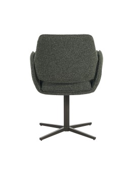 Fauteuil moderne pivotant à 360° en tissu texturé avec piètement en étoile