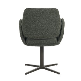 Fauteuil moderne pivotant à 360° en tissu texturé avec piètement en étoile