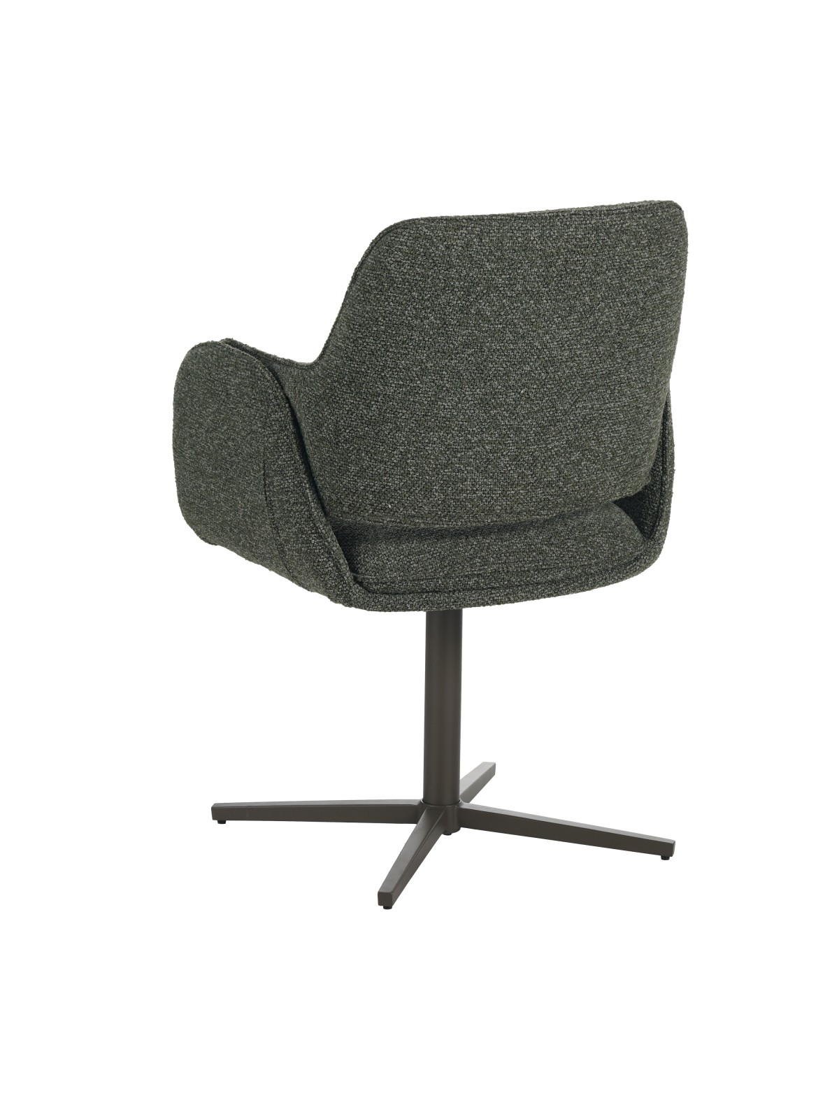 Fauteuil moderne pivotant à 360° en tissu texturé avec piètement en étoile