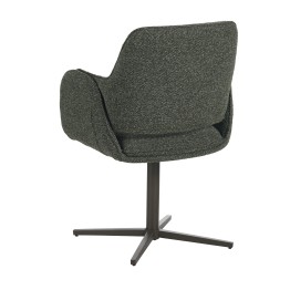 Fauteuil moderne pivotant à 360° en tissu texturé avec piètement en étoile