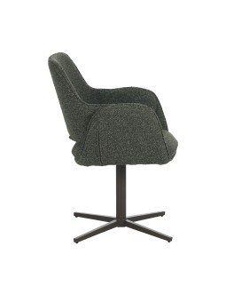 Fauteuil moderne pivotant à 360° en tissu texturé avec piètement en étoile