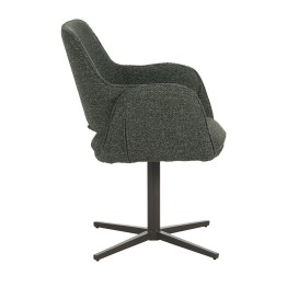 Fauteuil moderne pivotant à 360° en tissu texturé avec piètement en étoile