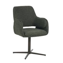 Fauteuil moderne pivotant à 360° en tissu texturé avec piètement en étoile