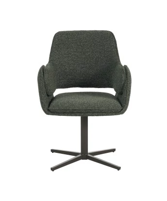 Fauteuil moderne pivotant à 360° en tissu texturé avec piètement en étoile