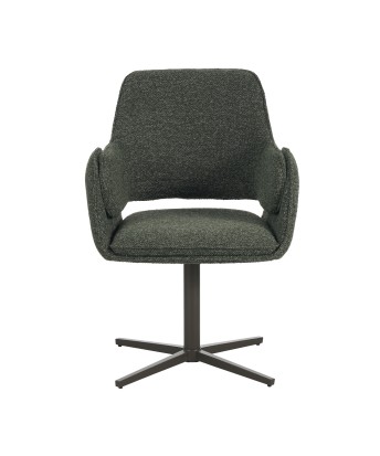 Modern 360° Swivel Armchair in Textured Fabric with Spider Base