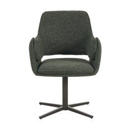 Fauteuil moderne pivotant à 360° en tissu texturé avec piètement en étoile