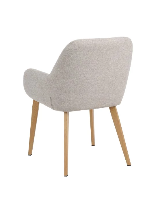 Modern Armchair with Textured Fabric Upholstery