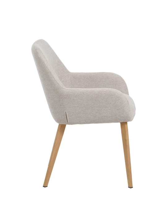 Modern Armchair with Textured Fabric Upholstery