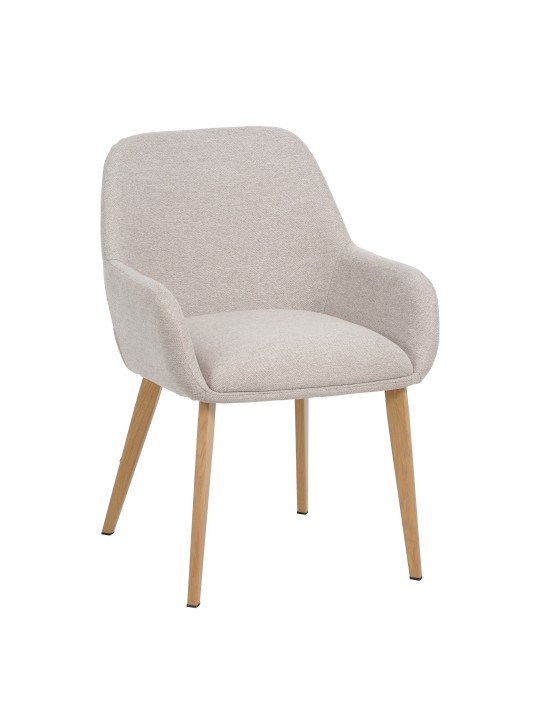 Modern Armchair with Textured Fabric Upholstery