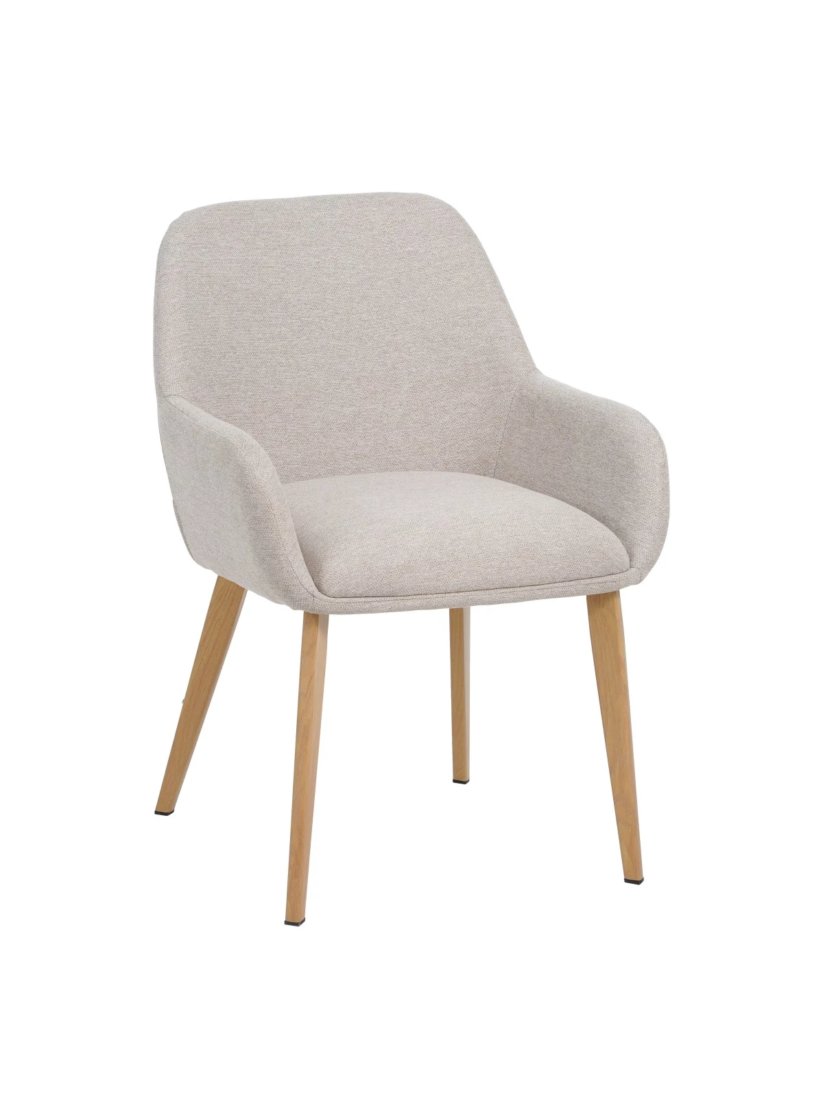 Modern Armchair with Textured Fabric Upholstery