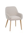 Modern Armchair with Textured Fabric Upholstery