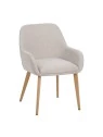 Modern Armchair with Textured Fabric Upholstery