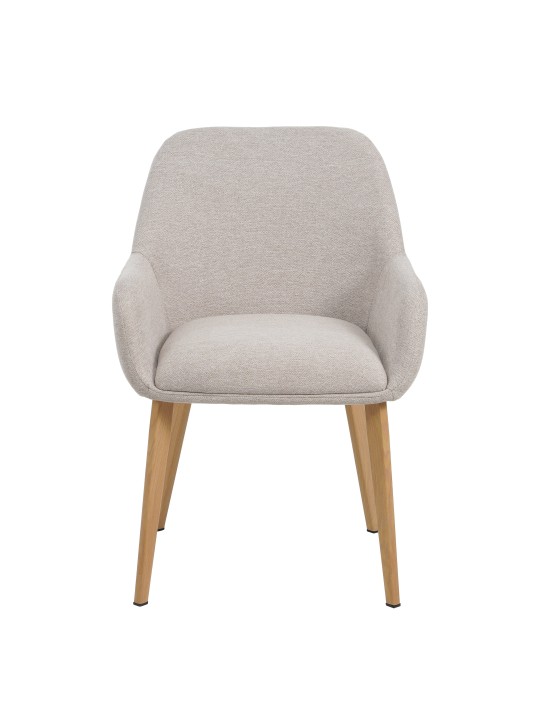Modern Armchair with Textured Fabric Upholstery