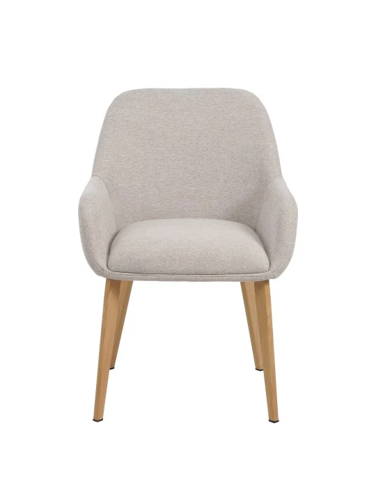 Modern Armchair with Textured Fabric Upholstery