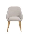 Modern Armchair with Textured Fabric Upholstery