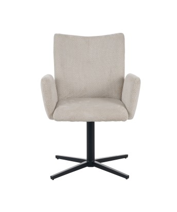 Modern 360° Swivel Armchair in Linen-Look Fabric with Spider Base