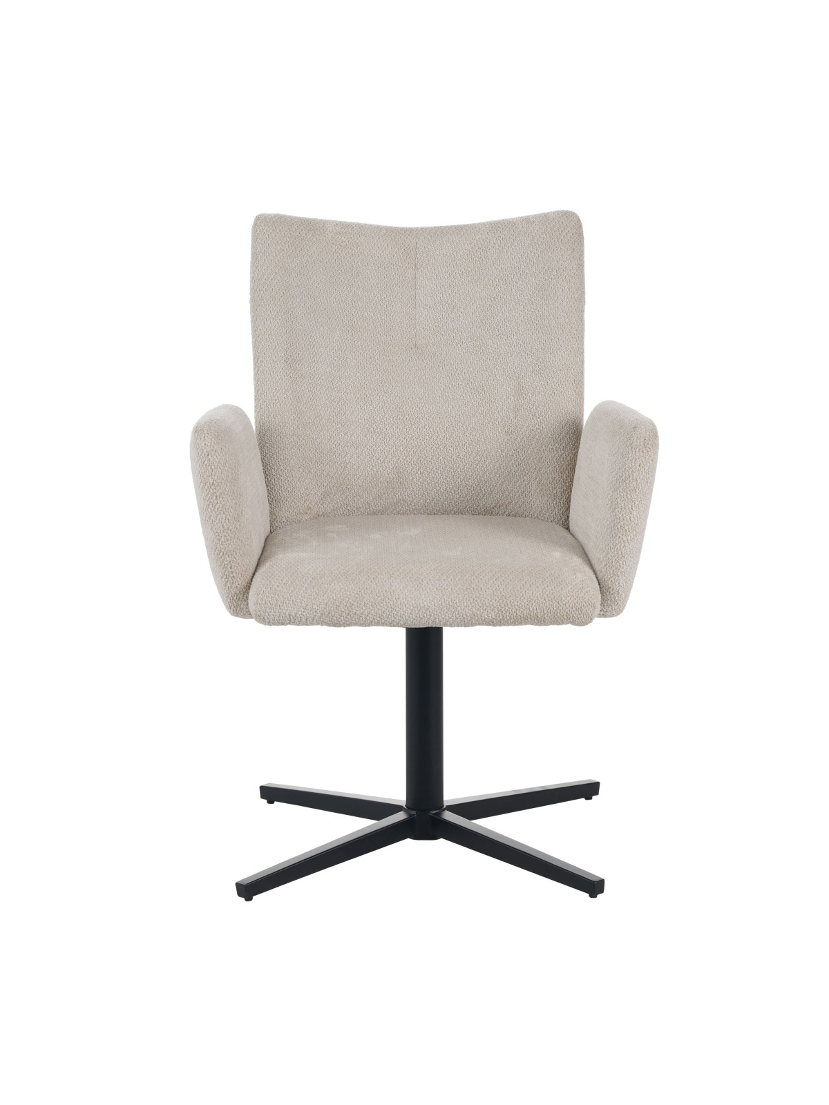 Modern 360° Swivel Armchair in Linen-Look Fabric with Spider Base