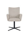 Modern 360° Swivel Armchair in Linen-Look Fabric with Spider Base