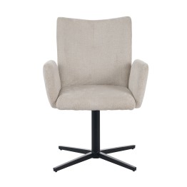 Modern 360° Swivel Armchair in Linen-Look Fabric with Spider Base