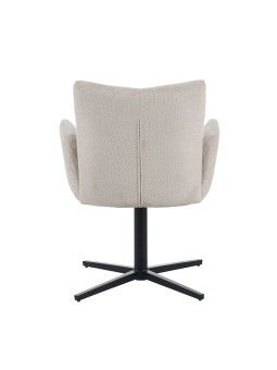 Modern 360° Swivel Armchair in Linen-Look Fabric with Spider Base