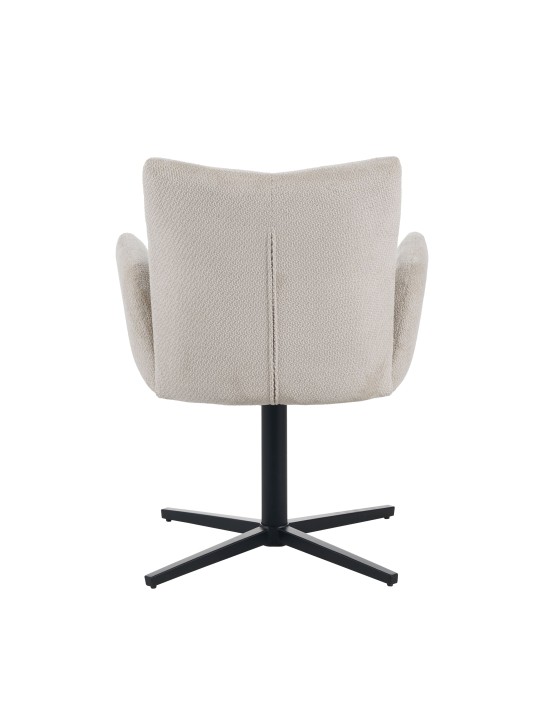 Fauteuil Pivotant Moderne à 360° en Tissu Aspect Lin avec Base Arai...