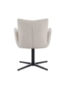 Modern 360° Swivel Armchair in Linen-Look Fabric with Spider Base