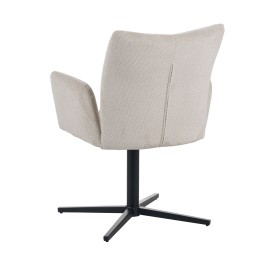 Modern 360° Swivel Armchair in Linen-Look Fabric with Spider Base