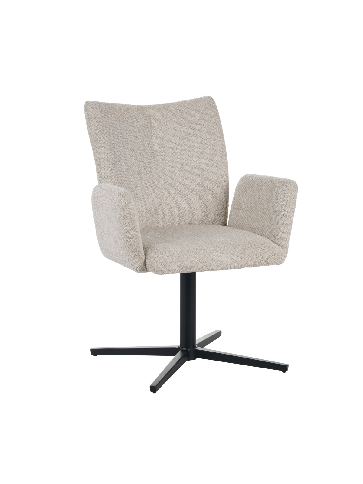 Modern 360° Swivel Armchair in Linen-Look Fabric with Spider Base